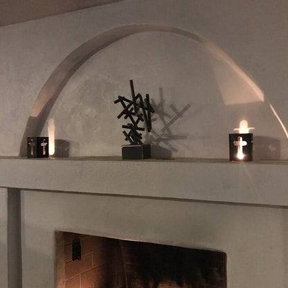 Rustic Candle Decoration with Cross
